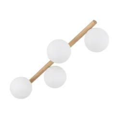 TK Lighting Deckenlampe Glas Holz Metall 65 cm lang 4-flammig G9* Deckenleuchten|Flurlampen