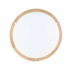 Sale Spot Light Deckenlampe Glas Holz wohnlich blendarm Ø35cm rund