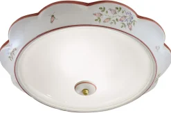 Ferroluce Deckenlampe Glas Keramik E27 Ø 45 cm rund 2-flammig* Deckenleuchten|Flurlampen