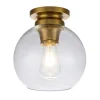 Discount Elstead Deckenlampe Glas Kugel Schirm Ø 21,6 cm in Messing brüniert