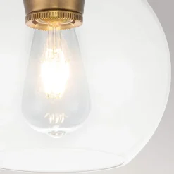 Discount Elstead Deckenlampe Glas Kugel Schirm Ø 21,6 cm in Messing brüniert