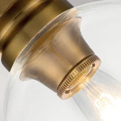 Discount Elstead Deckenlampe Glas Kugel Schirm Ø 21,6 cm in Messing brüniert