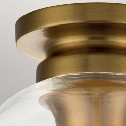 Discount Elstead Deckenlampe Glas Kugel Schirm Ø 21,6 cm in Messing brüniert