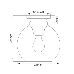 Discount Elstead Deckenlampe Glas Kugel Schirm Ø 21,6 cm in Messing brüniert