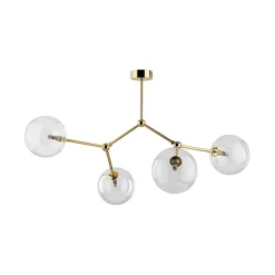 Best TK Lighting Deckenlampe Glas Metall 74 cm lang in Gold 4x G9 VINZA
