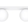 Sollux Deckenlampe Glas Metall 34,5 cm 2x G9 Weiß Kugelschirme* Wohnzimmerlampen|Glaslampen