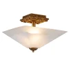 Online Elstead Deckenlampe Glas Metall B: 36,8 cm 2x E27 in Gold antik Weiß