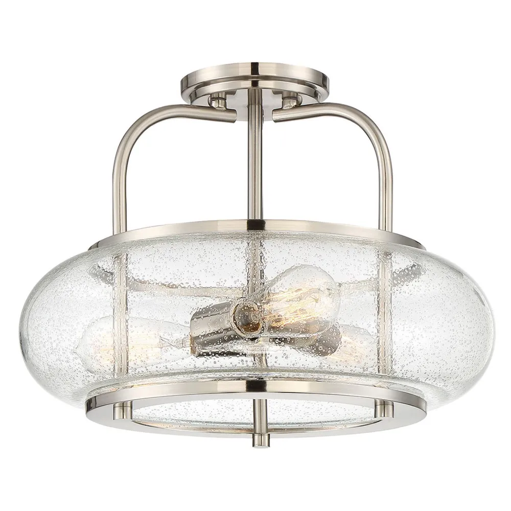 Hot Elstead Deckenlampe Glas Metall Ø41cm innen Vintage Stil