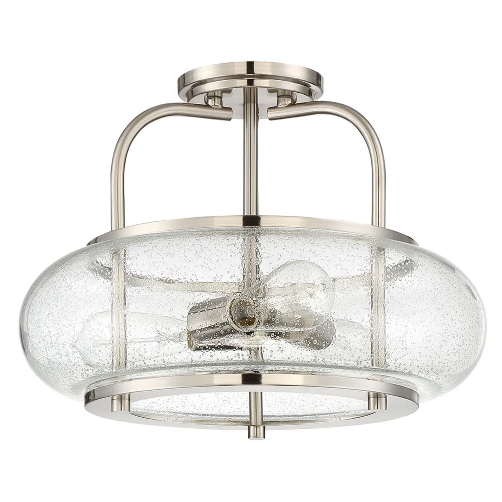 Hot Elstead Deckenlampe Glas Metall Ø41cm innen Vintage Stil