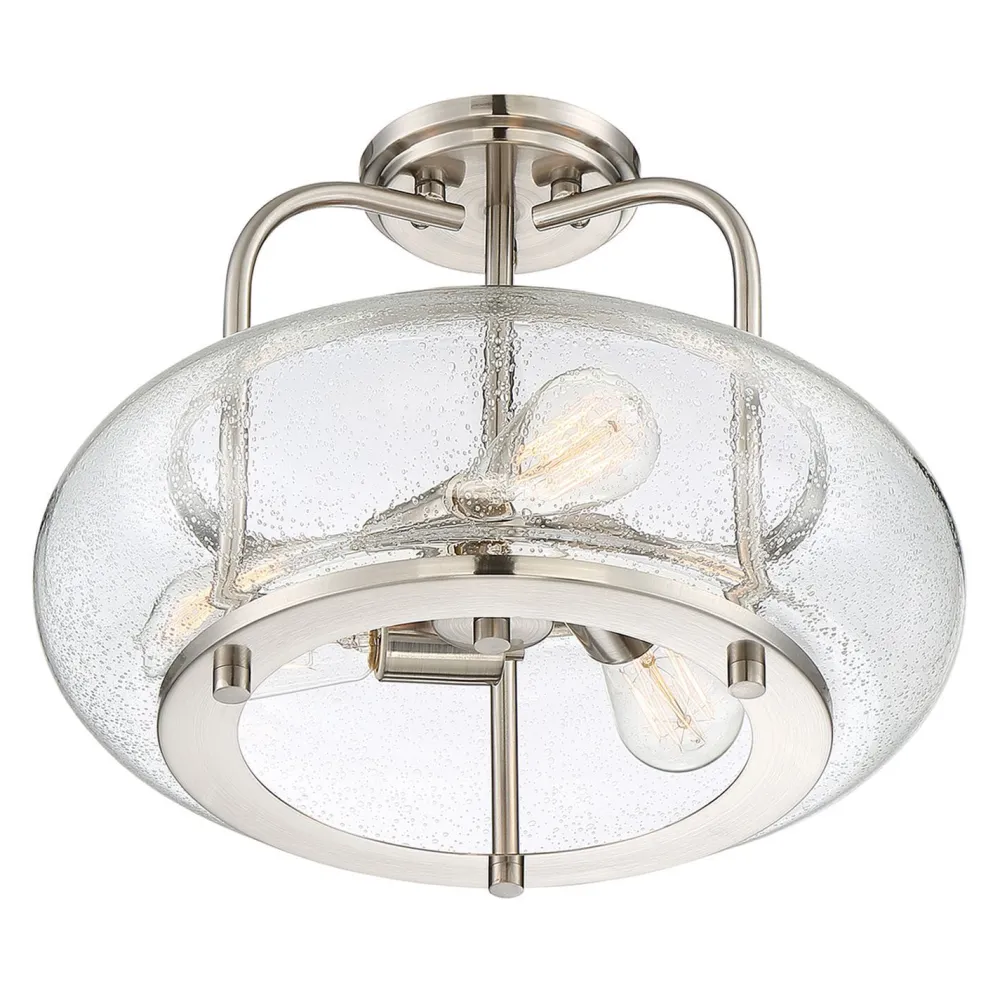 Hot Elstead Deckenlampe Glas Metall Ø41cm innen Vintage Stil