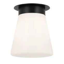 Elstead Deckenlampe Glas Metall D: 21,6 cm klein Schwarz Weiß* Deckenleuchten|Flurlampen