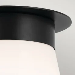 Elstead Deckenlampe Glas Metall D: 21,6 cm klein Schwarz Weiß* Deckenleuchten|Flurlampen