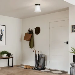 Elstead Deckenlampe Glas Metall D: 21,6 cm klein Schwarz Weiß* Deckenleuchten|Flurlampen