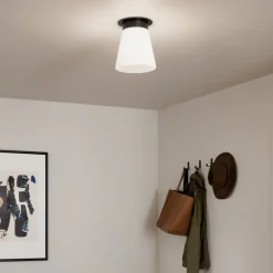 Elstead Deckenlampe Glas Metall D: 21,6 cm klein Schwarz Weiß* Deckenleuchten|Flurlampen