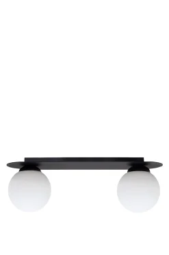 Belis Deckenlampe Glas Metall E27 2-flammig Schwarz Weiß* Flurlampen|Bürolampen