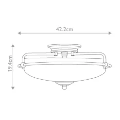 Elstead Deckenlampe Glas Metall E27 rund Ø 42,2 cm 3-flammig* Deckenleuchten|Badezimmer Lampe
