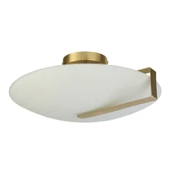 Searchlight Deckenlampe Glas Metall E27 Ø40,5 cm rund in Gold Weiß* Flurlampen|Wohnzimmerlampen