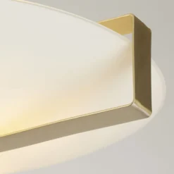 Searchlight Deckenlampe Glas Metall E27 Ø40,5 cm rund in Gold Weiß* Flurlampen|Wohnzimmerlampen