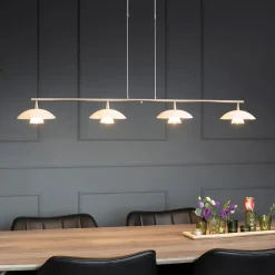 Steinhauer Deckenlampe Glas Metall 4-flmg 120 cm inkl. G9 blendarm* Deckenleuchten|Badezimmer Lampe