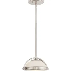 Hot Elstead Deckenlampe Glas Metall in Silber verstellbar NIKA