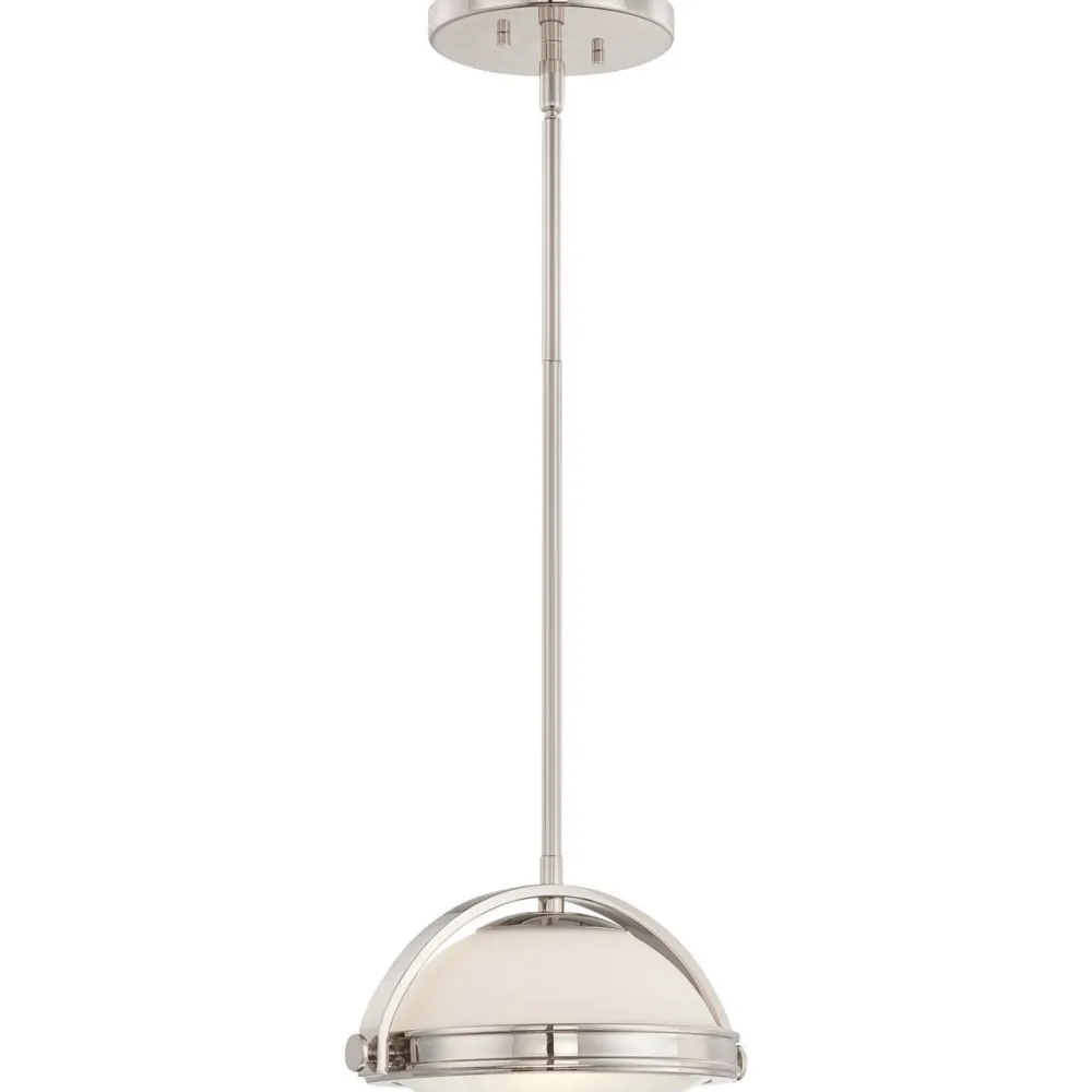 Hot Elstead Deckenlampe Glas Metall in Silber verstellbar NIKA