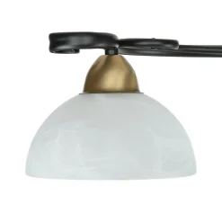 Luminex Deckenlampe Glas Metall Schwarz Weiß Messing 3-flammig* Glaslampen|Metall Lampen