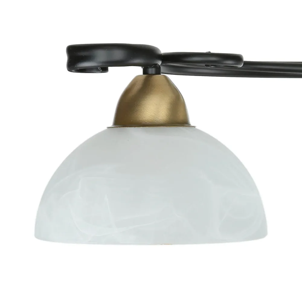 Luminex Deckenlampe Glas Metall Schwarz Weiß Messing 3-flammig* Glaslampen|Metall Lampen