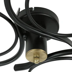 Luminex Deckenlampe Glas Metall Schwarz Weiß Messing 3-flammig* Glaslampen|Metall Lampen