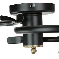 Luminex Deckenlampe Glas Metall Schwarz Weiß Messing 3-flammig* Glaslampen|Metall Lampen