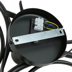 Luminex Deckenlampe Glas Metall Schwarz Weiß Messing 3-flammig* Glaslampen|Metall Lampen