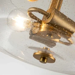 Elstead Deckenlampe Glas Schirm Ø 31,3 cm in Messing gebürstet* Flurlampen|Bürolampen