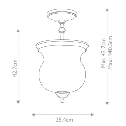 Elstead Deckenlampe Glasschirm D: 25,4 cm in Messing höhenverstellbar* Deckenleuchten|Bürolampen