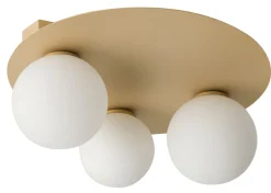 Sale Sigma Deckenlampe Gold Glas Kugel Metall 3-flammig B:40 cm