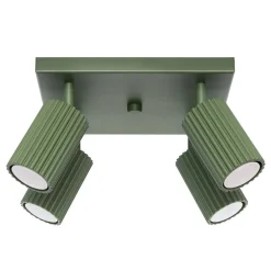 Outlet Sollux Deckenlampe Grün B: 25 cm klein schwenkbar 4x GU10 Aluminium