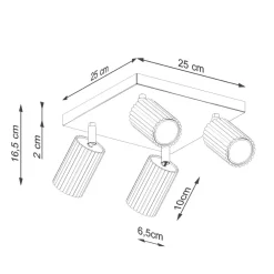 Outlet Sollux Deckenlampe Grün B: 25 cm klein schwenkbar 4x GU10 Aluminium