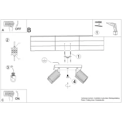 Outlet Sollux Deckenlampe Grün B: 25 cm klein schwenkbar 4x GU10 Aluminium