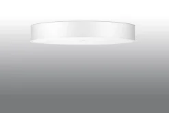 Sollux Deckenlampe groß Ø 100 cm rund Weiß blendarm Stoff Glas* Deckenleuchten|Flurlampen