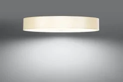 Sollux Deckenlampe groß Ø 100 cm rund Weiß blendarm Stoff Glas* Deckenleuchten|Flurlampen