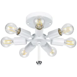 Sale Elstead Deckenlampe groß rund 86 cm Stoff in Creme Chrom