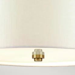 Elstead Deckenlampe groß rund 66 cm Stoff in Creme Messing* Deckenleuchten|Flurlampen