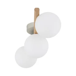 Easylight Deckenlampe Holz Glas 47 cm lang G9 in Hell Weiß 3-flammig* Deckenleuchten|Flurlampen