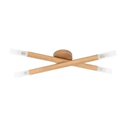 TK Lighting Deckenlampe Holz Glas 50 cm lang in Kiefer Weiß 4x G9* Deckenleuchten|Flurlampen