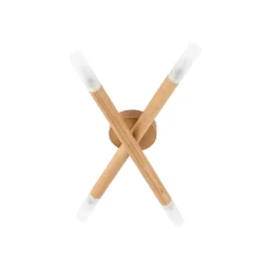 TK Lighting Deckenlampe Holz Glas 50 cm lang in Kiefer Weiß 4x G9* Deckenleuchten|Flurlampen