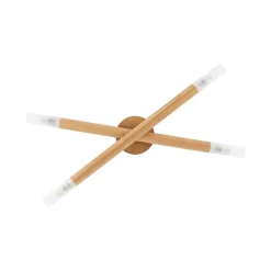 TK Lighting Deckenlampe Holz Glas 50 cm lang in Kiefer Weiß 4x G9* Deckenleuchten|Flurlampen