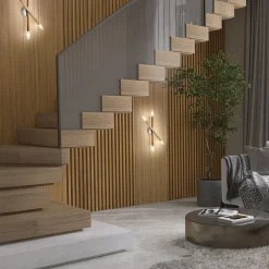 TK Lighting Deckenlampe Holz Glas 50 cm lang in Kiefer Weiß 4x G9* Deckenleuchten|Flurlampen