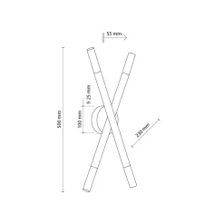 TK Lighting Deckenlampe Holz Glas 50 cm lang in Kiefer Weiß 4x G9* Deckenleuchten|Flurlampen
