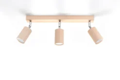 Sollux Deckenlampe Holz L:45cm 3x GU10 Strahler Spot Lampe* Deckenleuchten|Spots