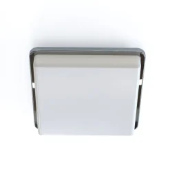 Discount Nowodvorski Deckenlampe IP44 Chrom Weiß quadratisch E27 Badezimmer