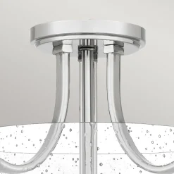 Hot Elstead Deckenlampe Jugendstil rund Ø 31,3 cm Nickel Metall Regenglas