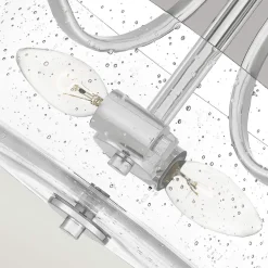 Hot Elstead Deckenlampe Jugendstil rund Ø 31,3 cm Nickel Metall Regenglas